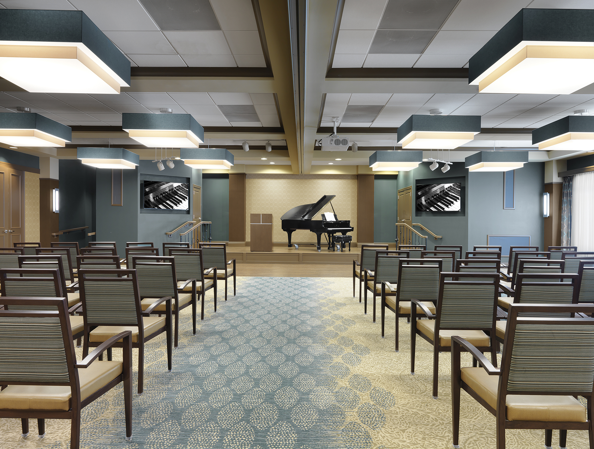 The auditorium of Kingswood Senior Living Located in Kansas City, MO.