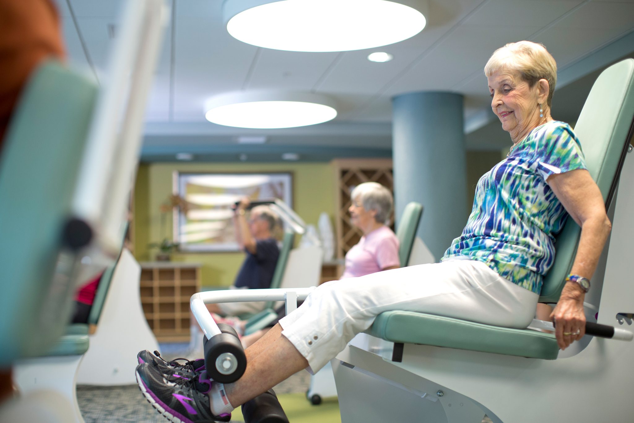 The rehab and fitness room of Kingswood Senior Living Located in Kansas City, MO.