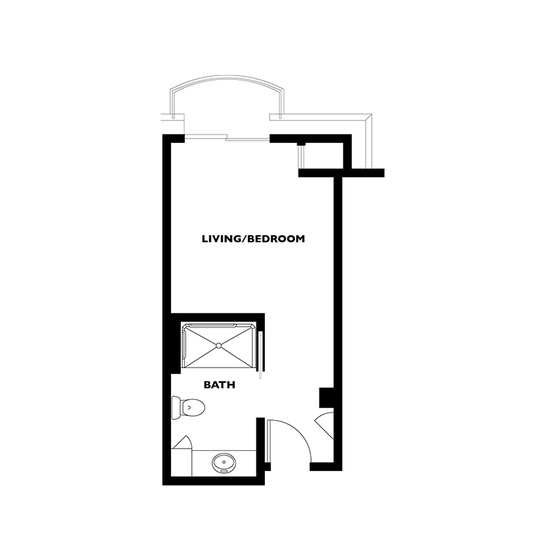 The Derby Deluxe floorplan at Kingswood Senior Living Located in Kansas City, MO.