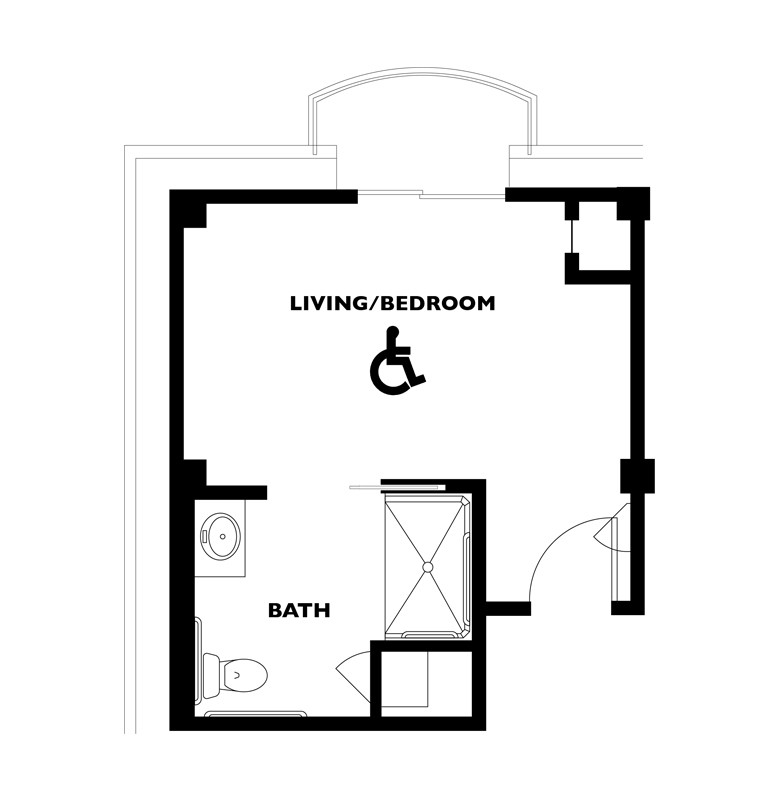 The Derby Suite floor plan located at Kingswood Senior Living Located in Kansas City, MO.