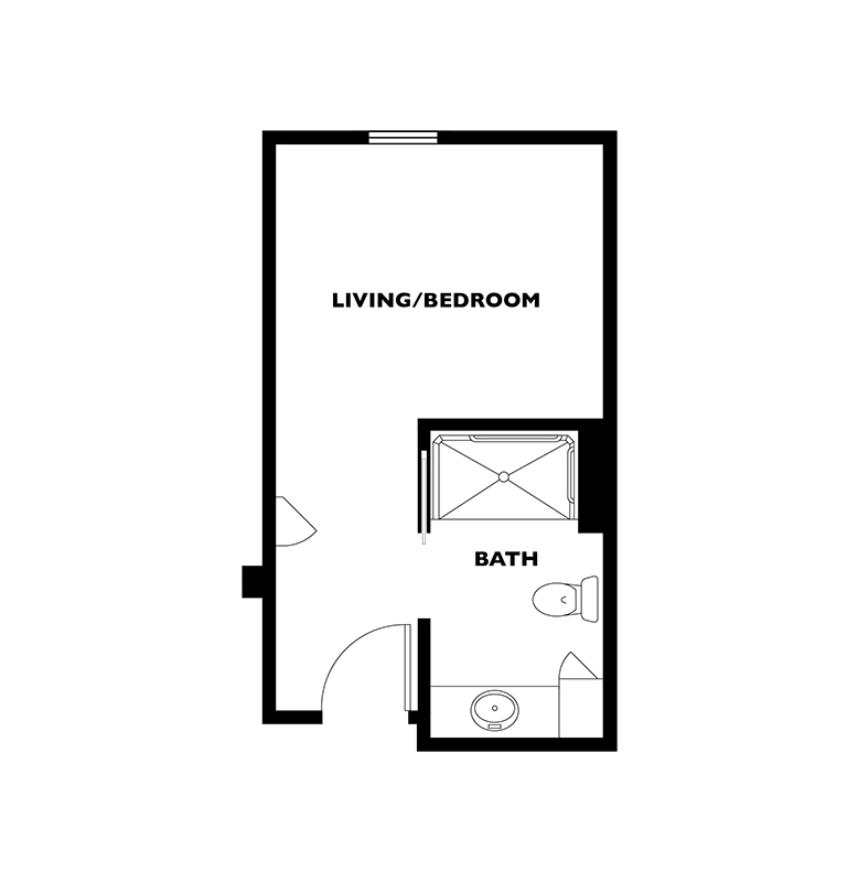 The Derby Traditional floorplan at Kingswood Senior Living Located in Kansas City, MO.